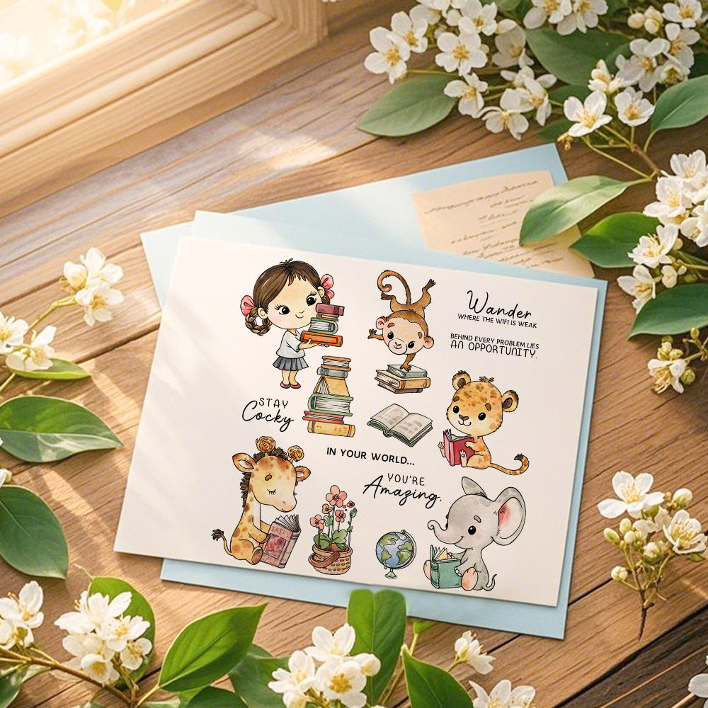 Reading Animals Clear Stamps