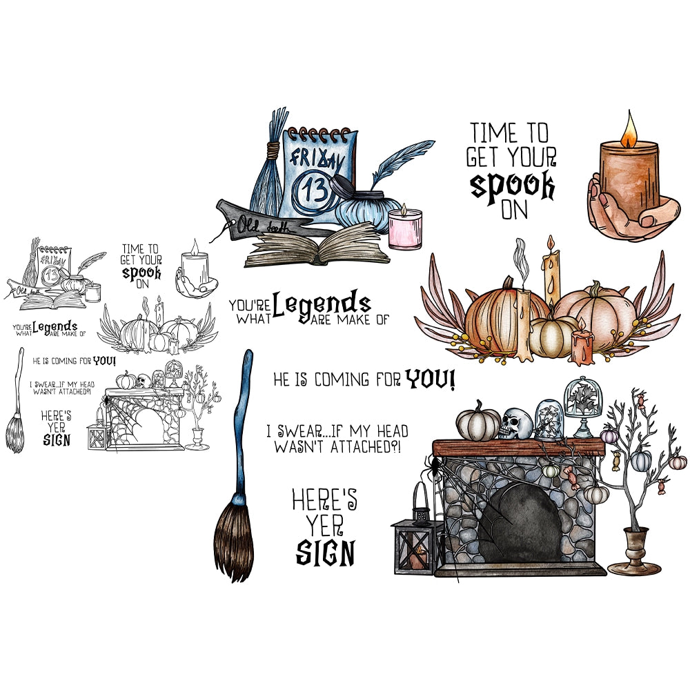 Halloween Decorations Dies & Stamps Set
