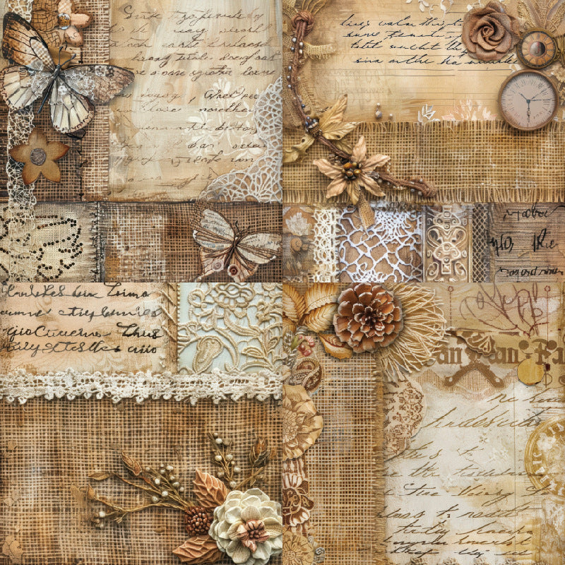 24PCS 6" Burlap Scrapbook Paper & Cardstock