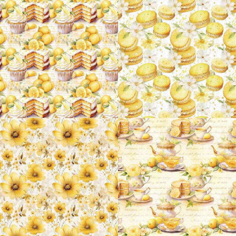 24PCS 6" Lemon Delights Scrapbook Paper & Cardstock