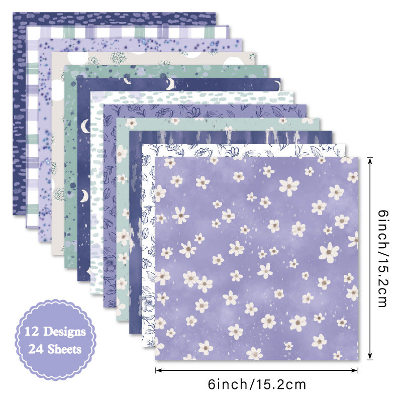 24PCS 6" Mauve Scrapbook Paper & Cardstock
