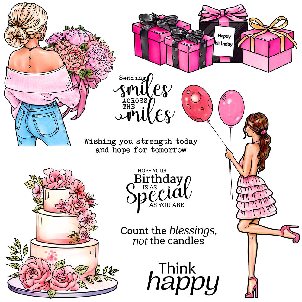 Beautiful Girls Birthday Party Clear Stamps