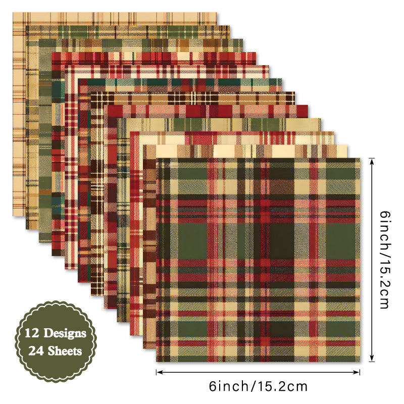 24PCS 6" Yule Scrapbook Paper & Cardstock