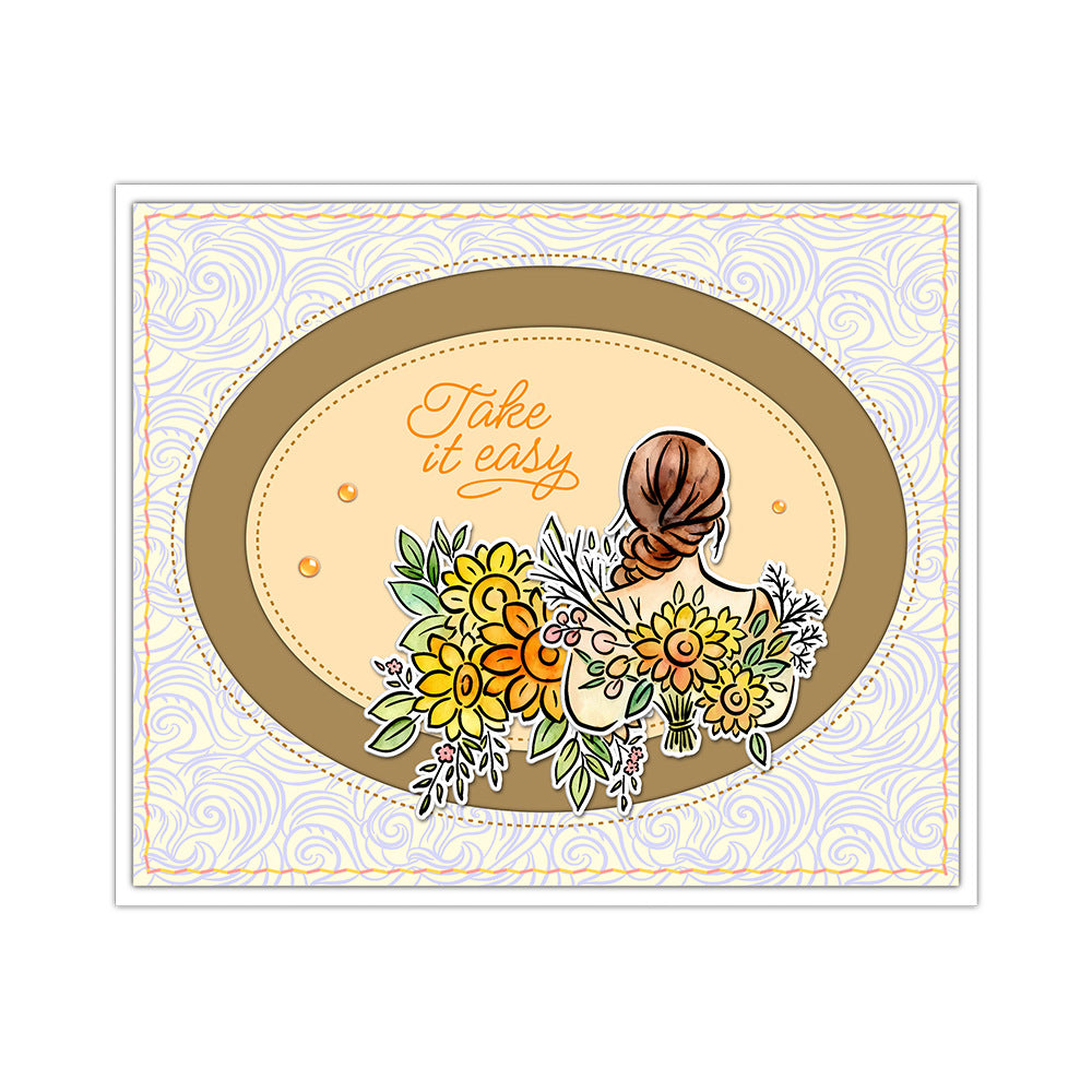 Sunflower Woman Clear Stamps