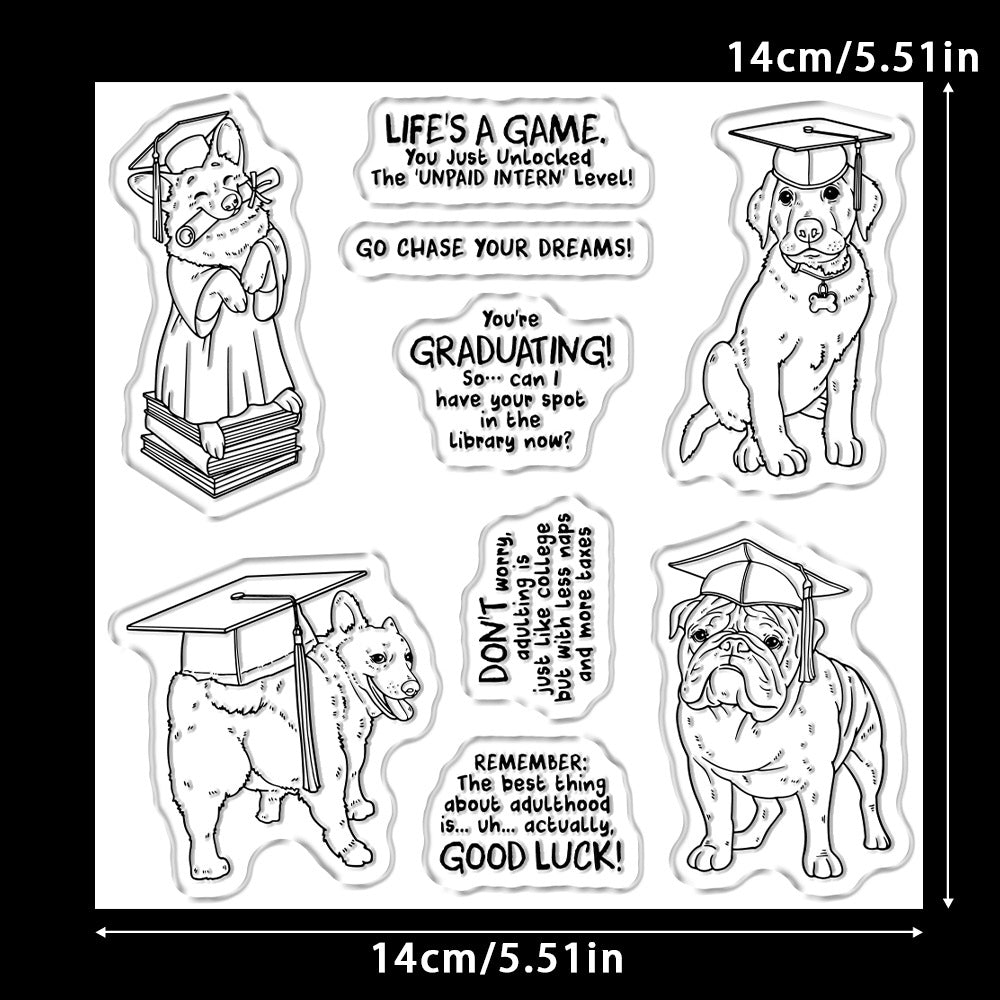 Graduation Puppy Clear Stamps
