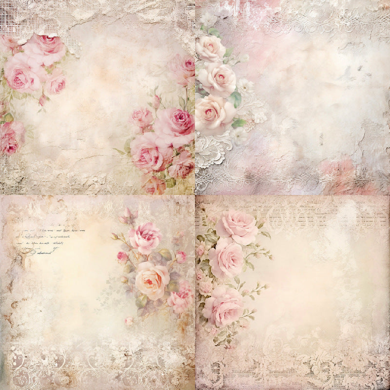24PCS 6" Elegant Rose Scrapbook Paper & Cardstock