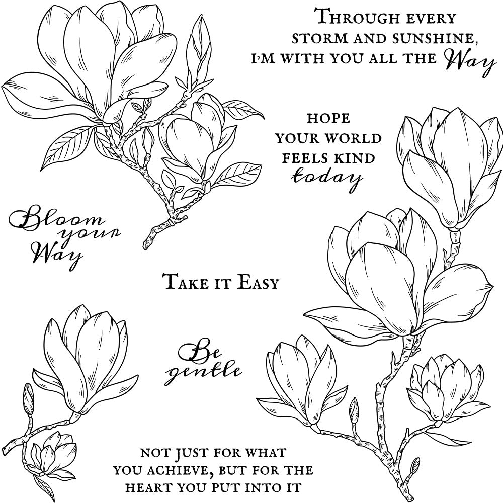 Beautiful Magnolia Dies & Stamps Set