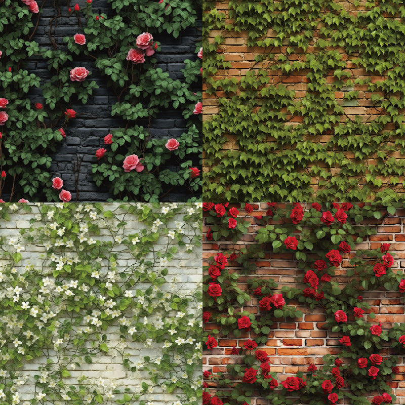24PCS 6" Roses on Wall Scrapbook Paper & Cardstock