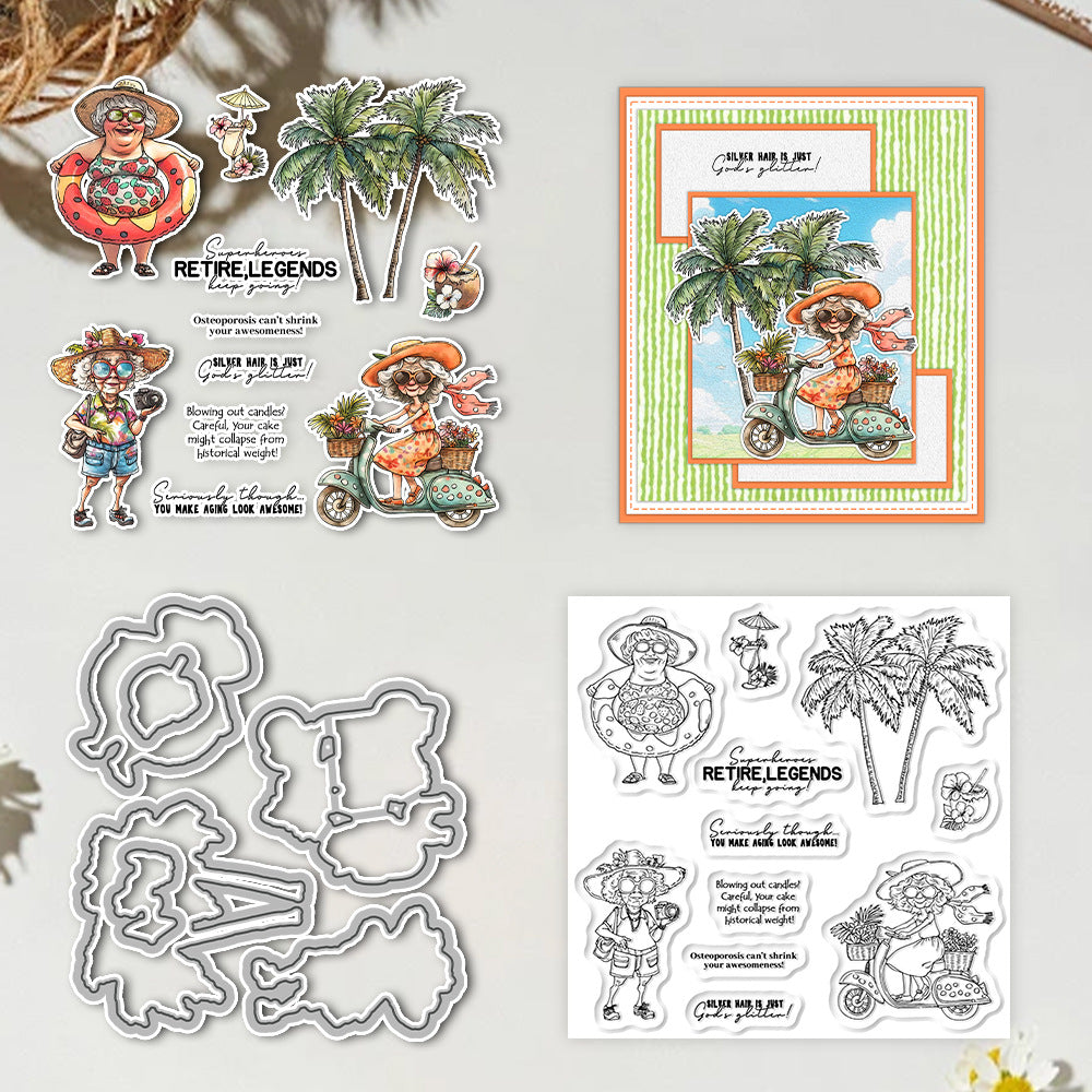 Grandma's Beach Vacation Dies & Stamps Set