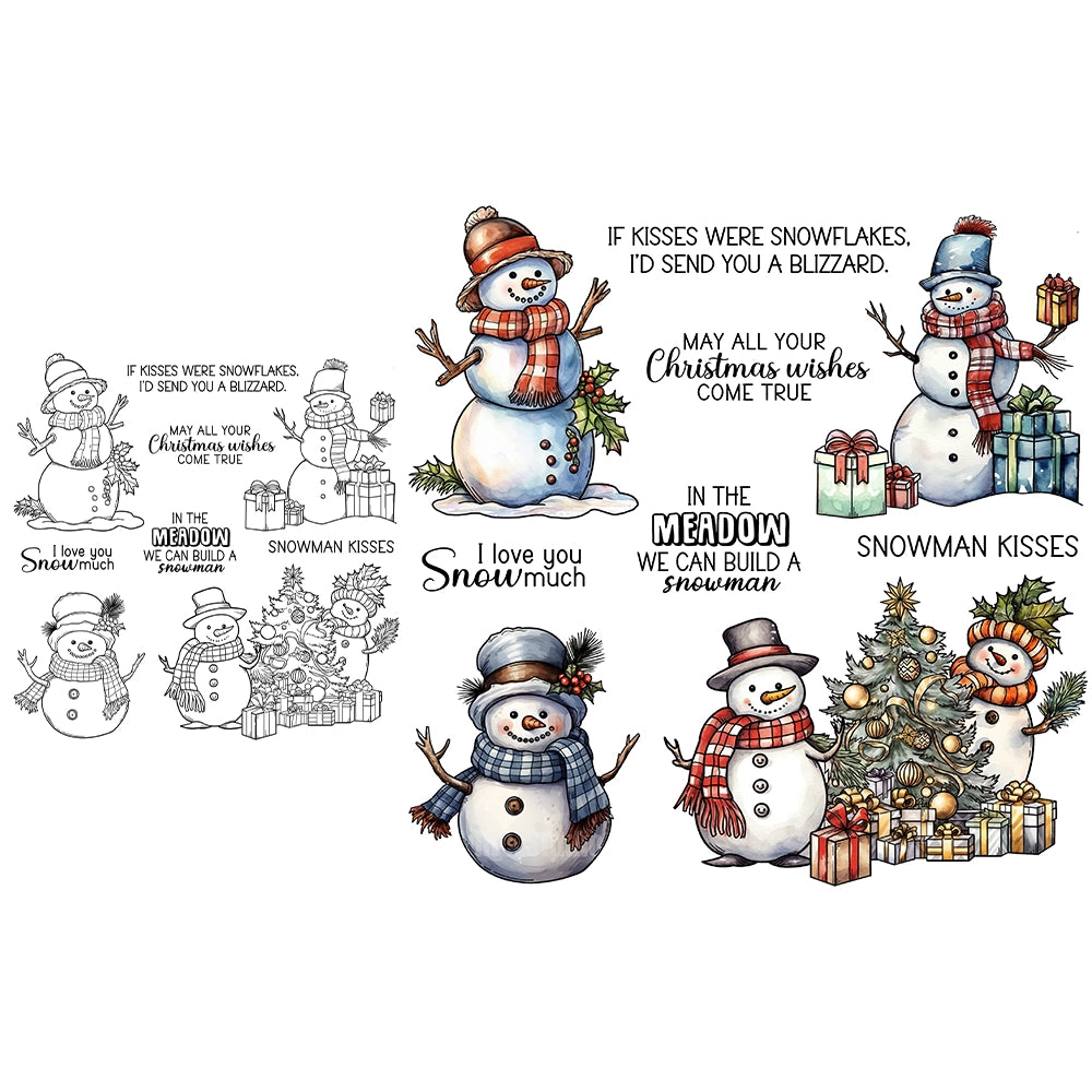 Winter Snowman Christmas Gift Dies & Stamps Set
