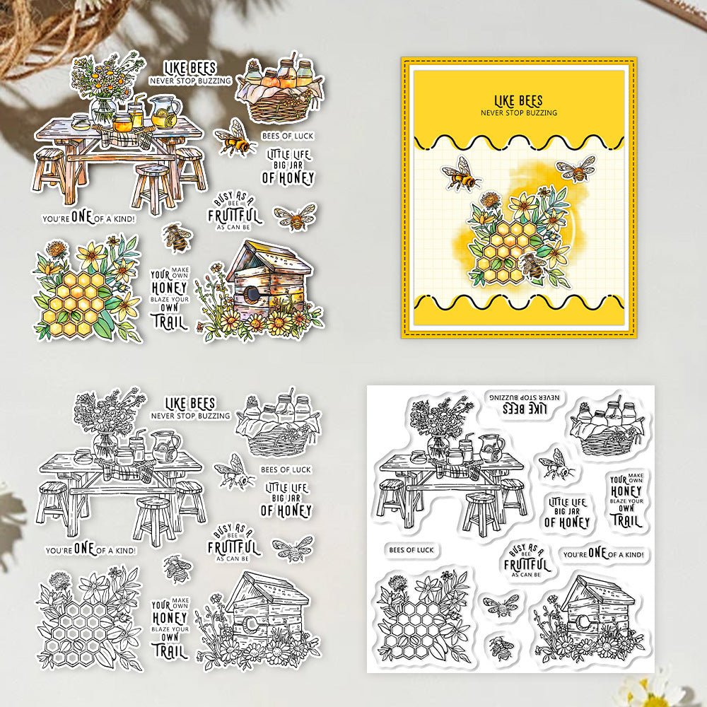 Bee Dining Table Clear Stamps