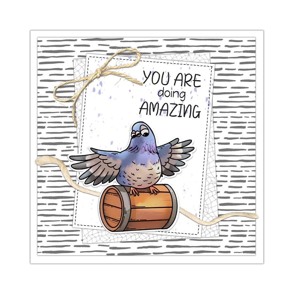 Funny Cartoon Dove Dies & Stamps Set