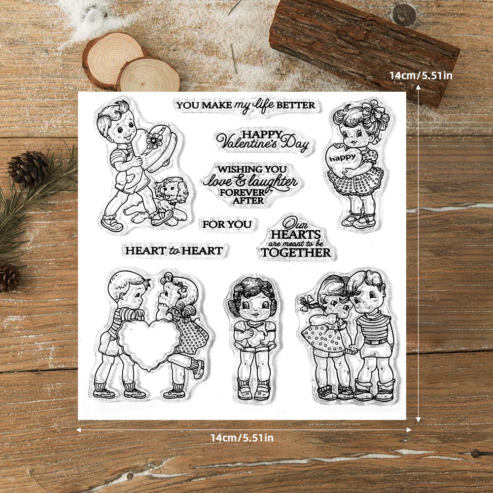 Valentine's Day Kids Clear Stamps