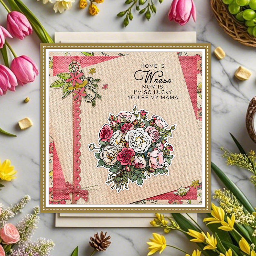 Happy Mother's Day Flowers Cakes Clear Stamps