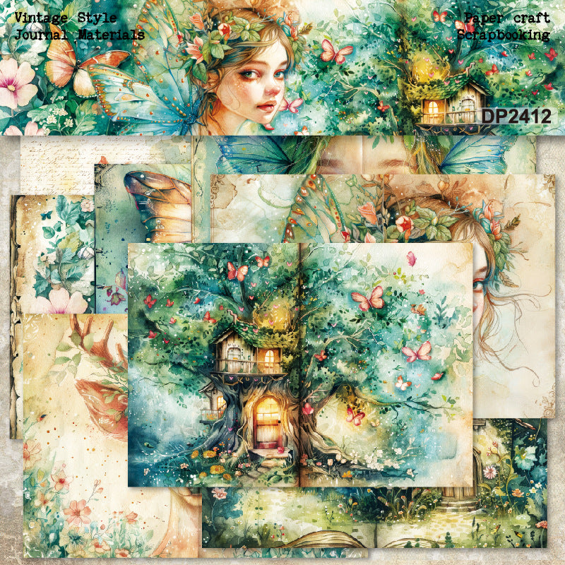 A5 Butterfly Fairy Scrapbooking Paper