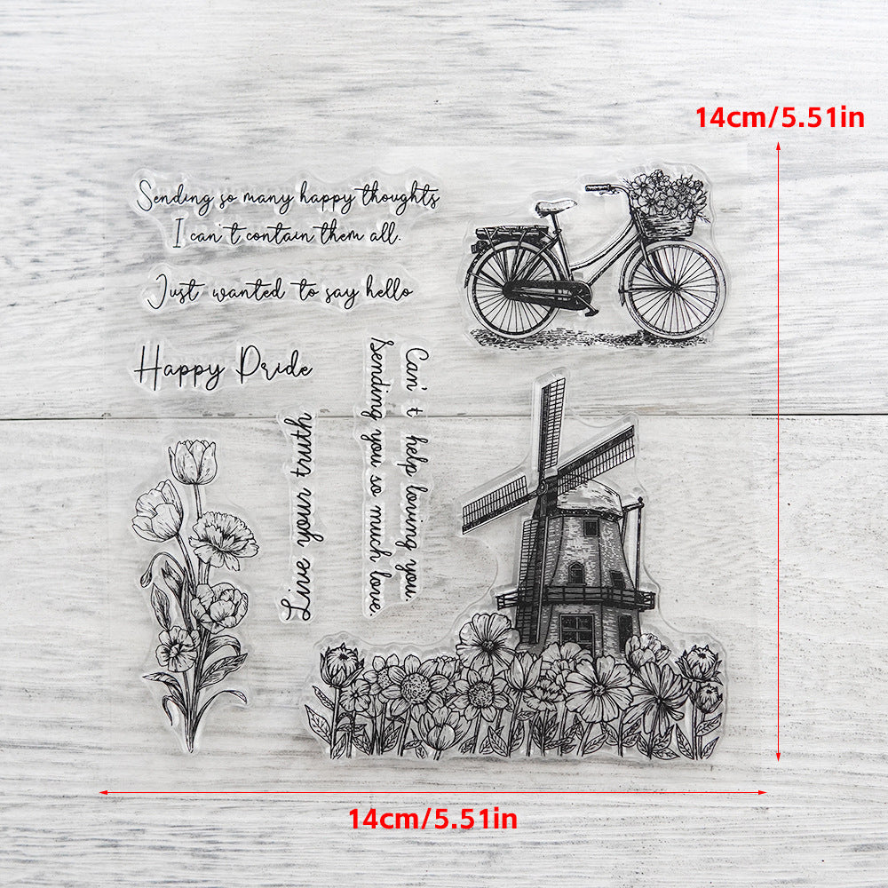 Spring Windmill Clear Stamps