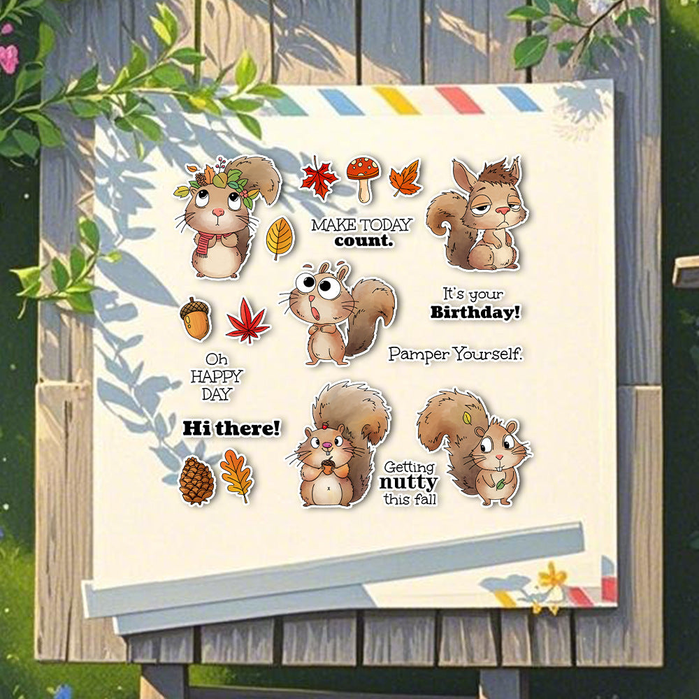 Autumn Squirrel Dies & Stamps Set