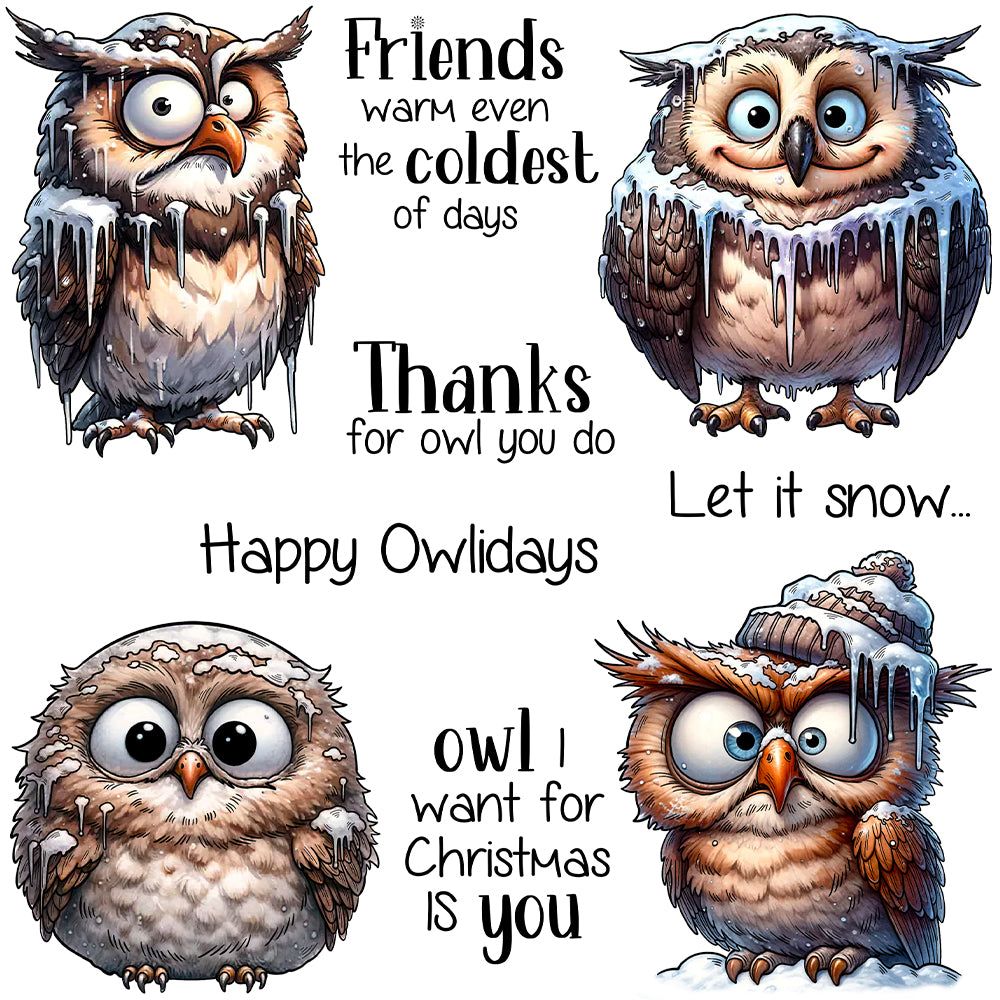 Frozen Owl In Winter Dies & Stamps Set
