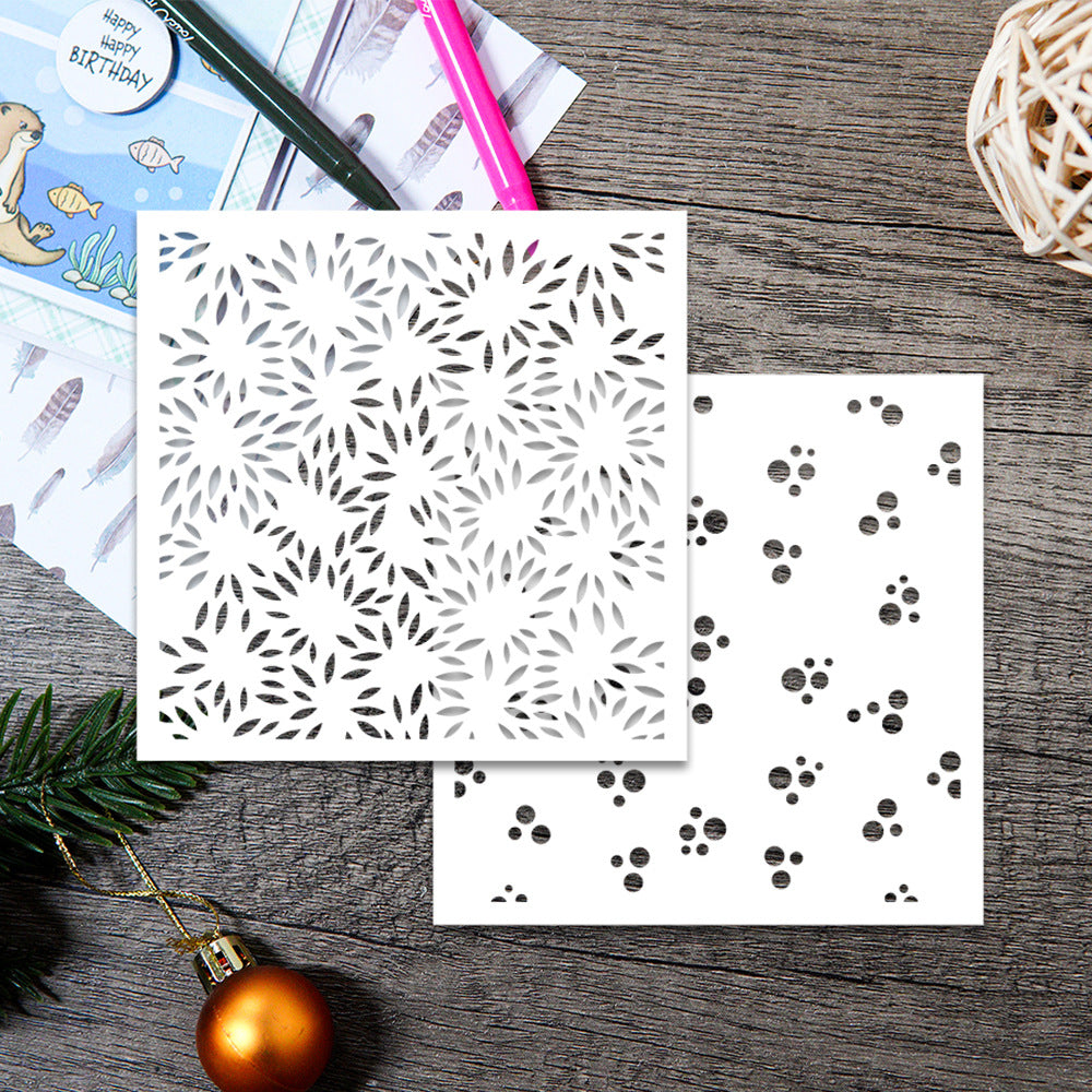 2 PCS Decorative Background DIY Painting Hollow Stencil