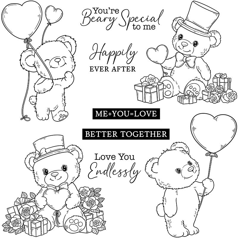 Valentine's Day Bear Dies & Stamps Set