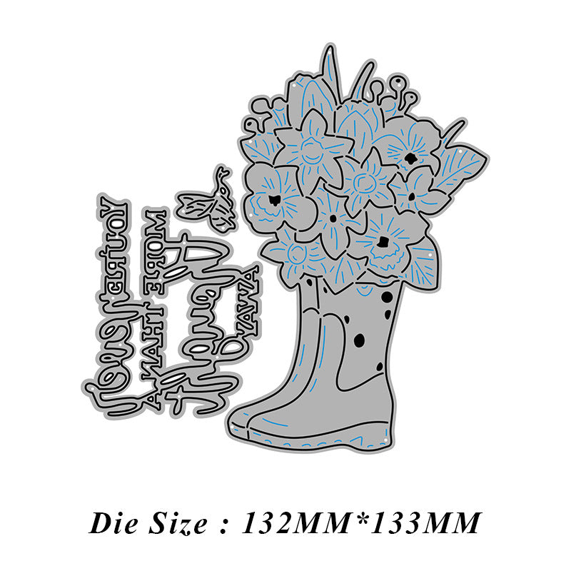 Boots With Flowers Metal Cutting Dies