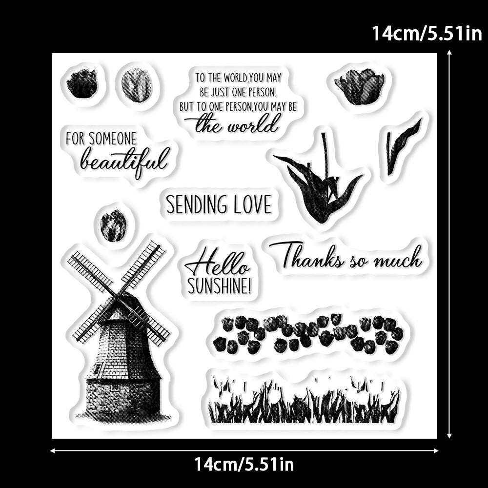 Windmill Flowers Dies & Stamps Set