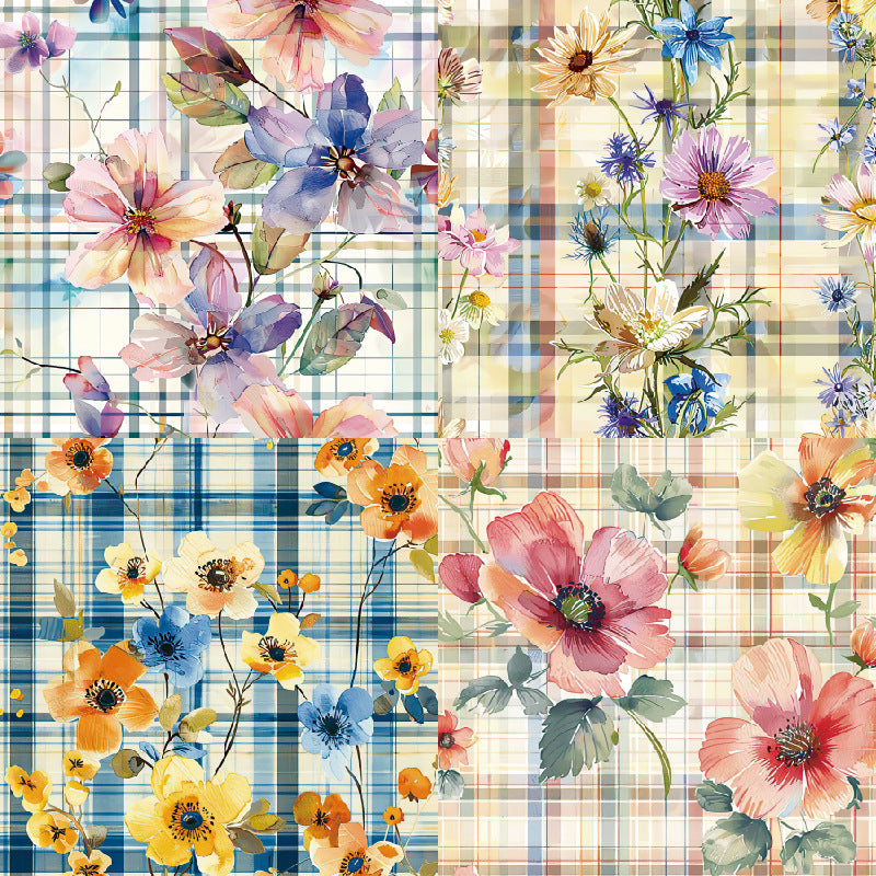 24PCS 6" Flowers Scrapbook Paper & Cardstock