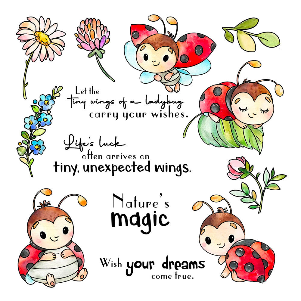 Spring Flowers Ladybug Dies & Stamps Set