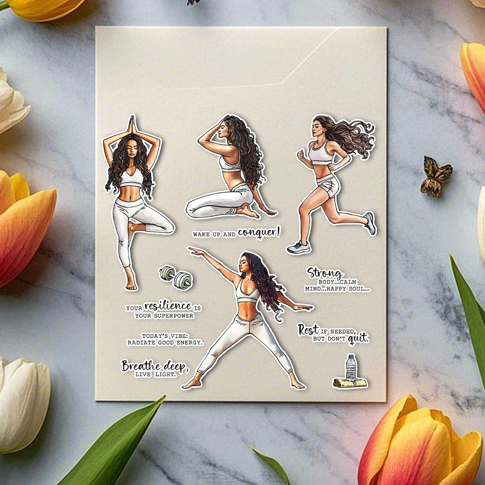 Girls Exercise Yoga Clear Stamps
