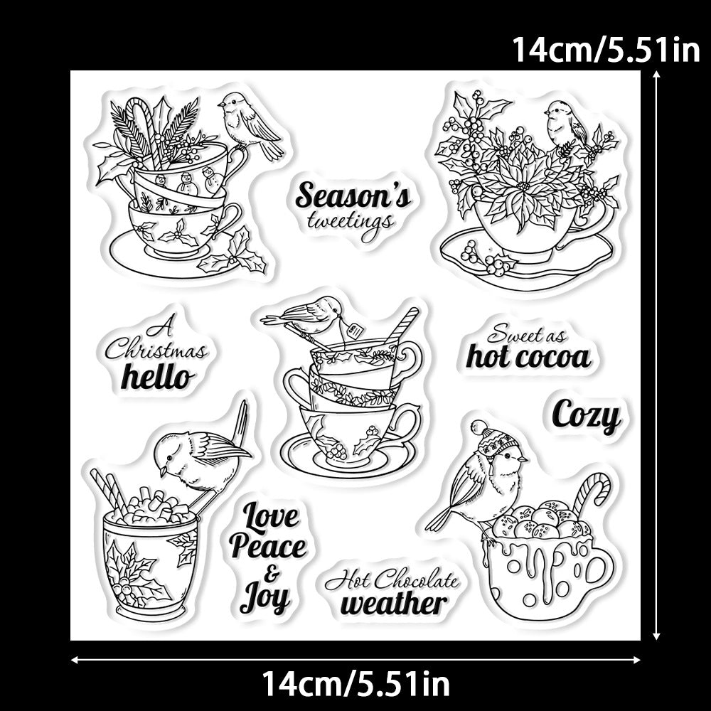 Bird Teacup Clear Stamps