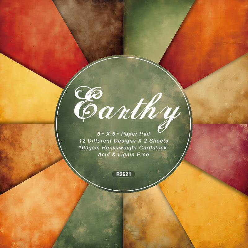 24PCS 6" Earthy Scrapbook Paper & Cardstock