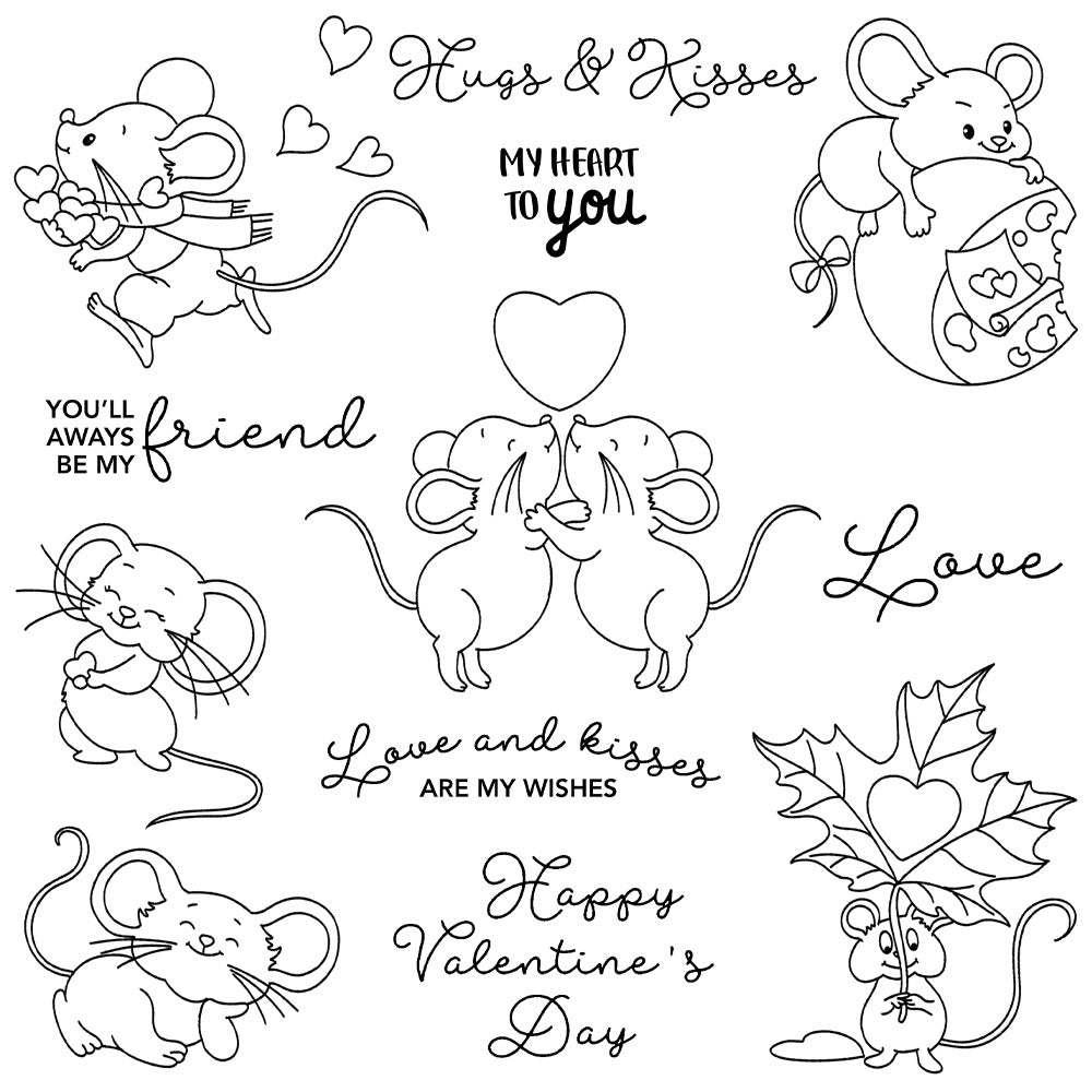 Valentine's Day Mouse Dies & Stamps Set
