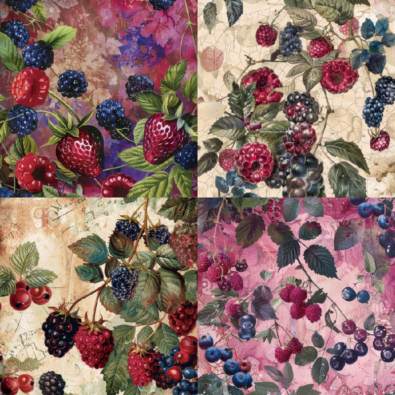 24PCS 6" Sweet Berries Scrapbook Paper & Cardstock