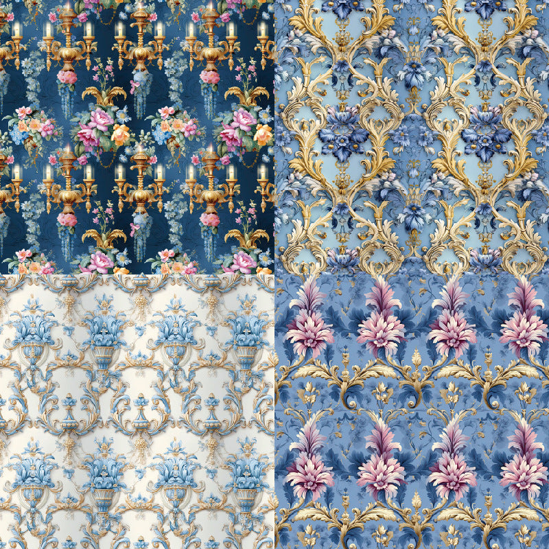 24PCS 6" Vintage Blue Scrapbook Paper & Cardstock