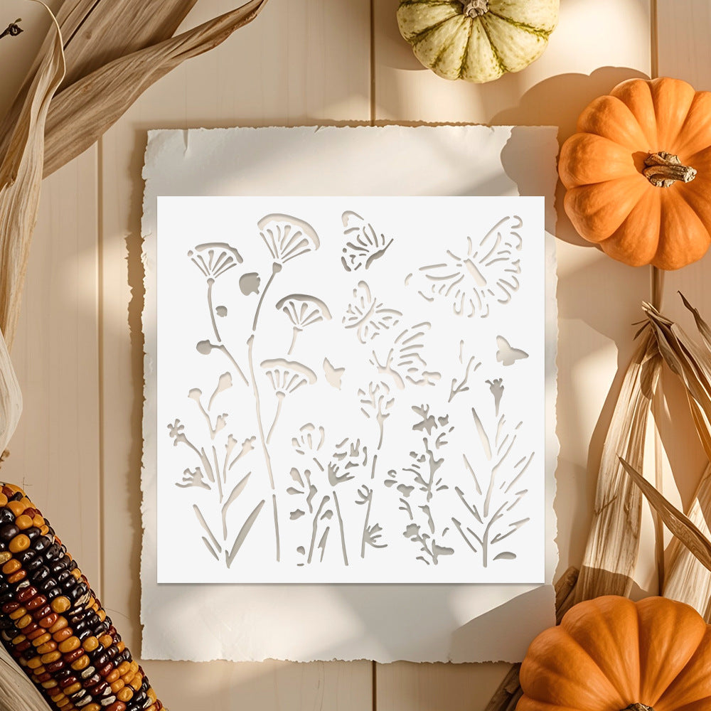 Flowers and Butterflies DIY Painting Hollow Stencil
