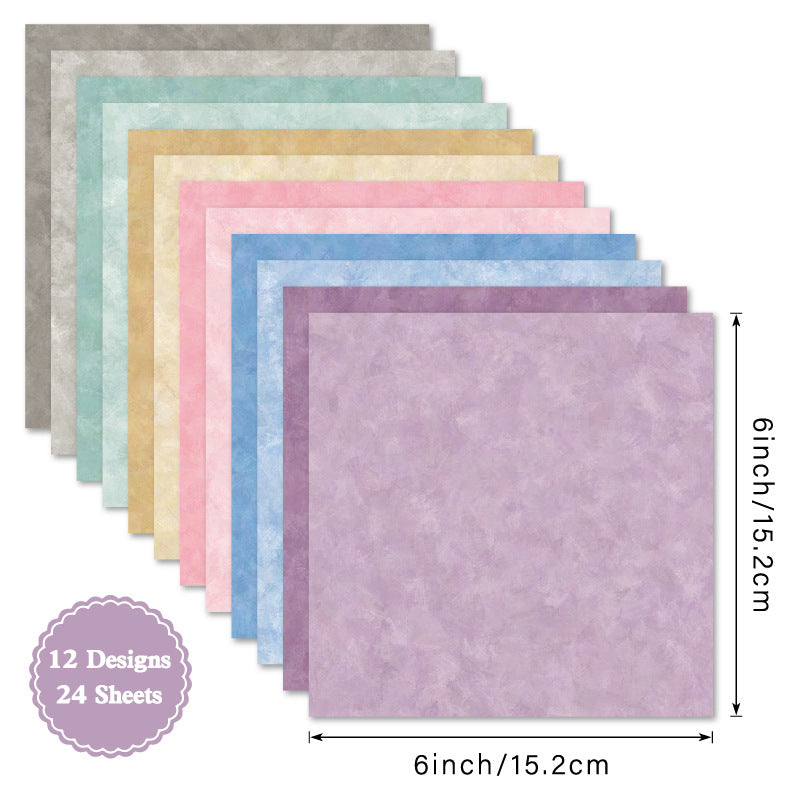 24PCS 6" Color Spectrum Scrapbook Paper & Cardstock