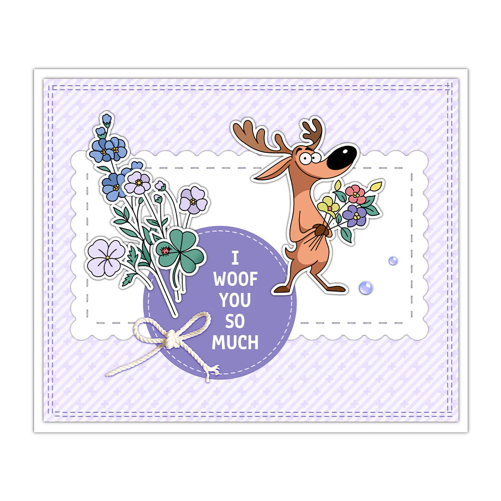 Animals Holding Flowers Dies & Stamps Set