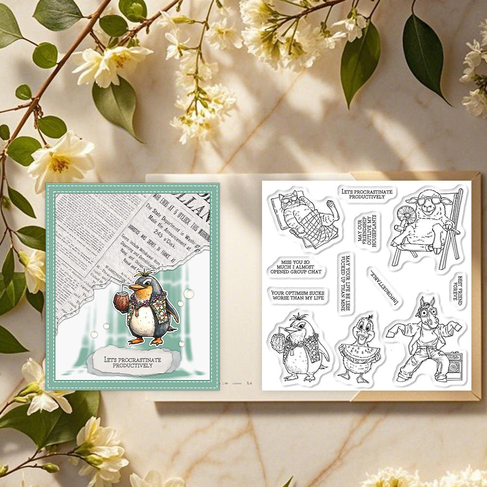Animals' Summer Vacation Dies & Stamps Set