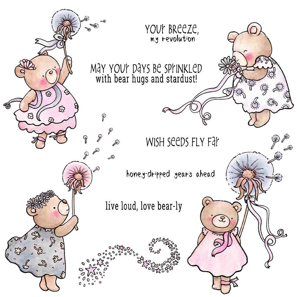 Dandelion Bear Clear Stamps