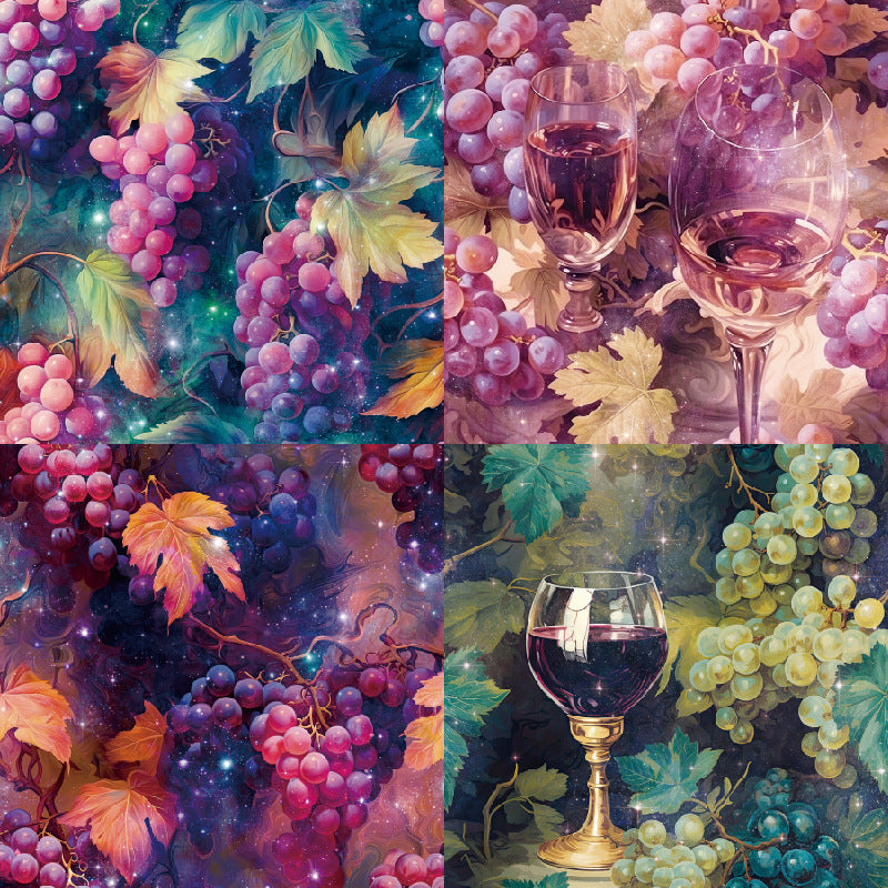 24PCS 6" Purple Grapes Scrapbook Paper & Cardstock