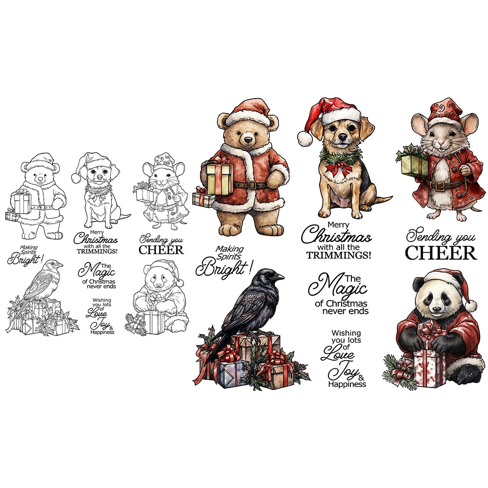 Cute Christmas Animals Dies & Stamps Set