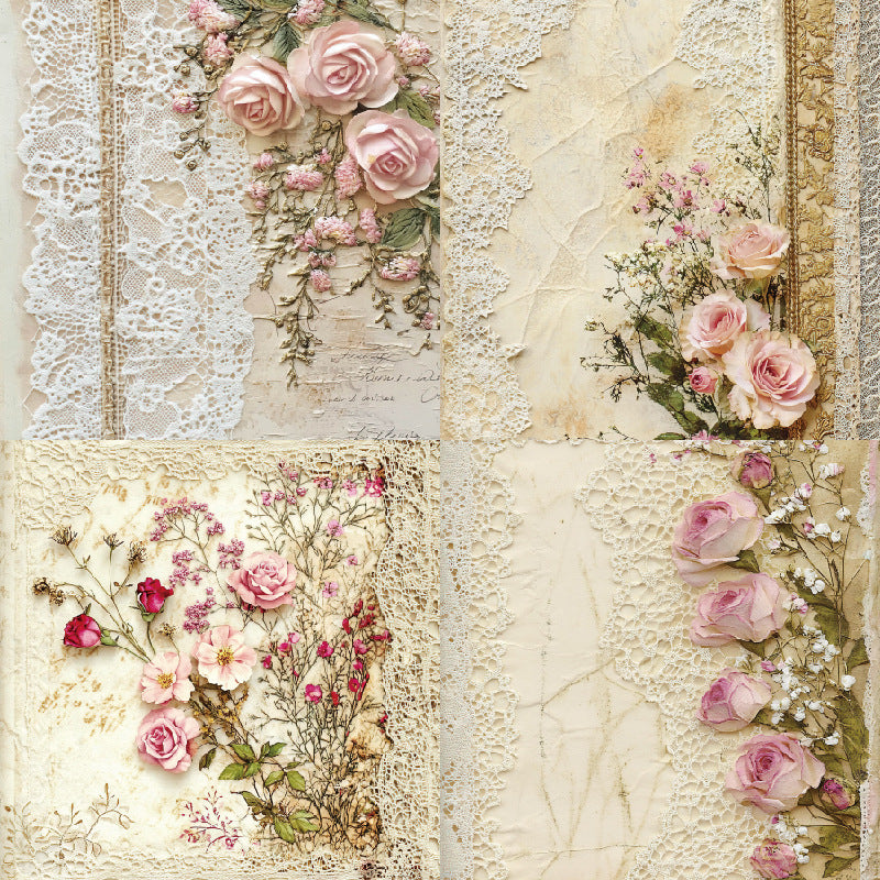 24PCS 6" Lace Flower Scrapbook Paper & Cardstock