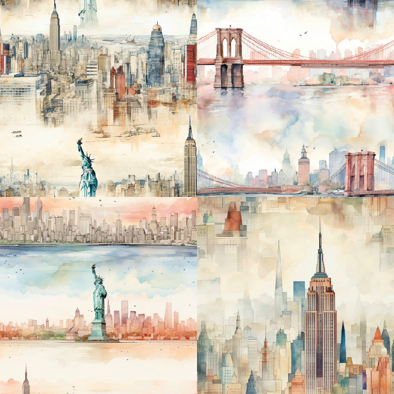 24PCS 6" Skyline Scrapbook Paper & Cardstock