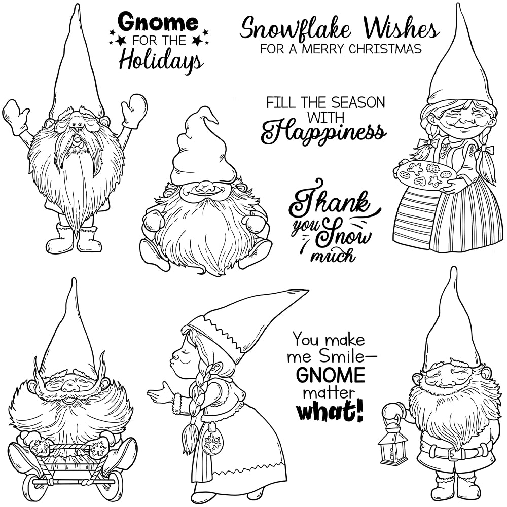 Cute Santa Gnomes Dies & Stamps Set
