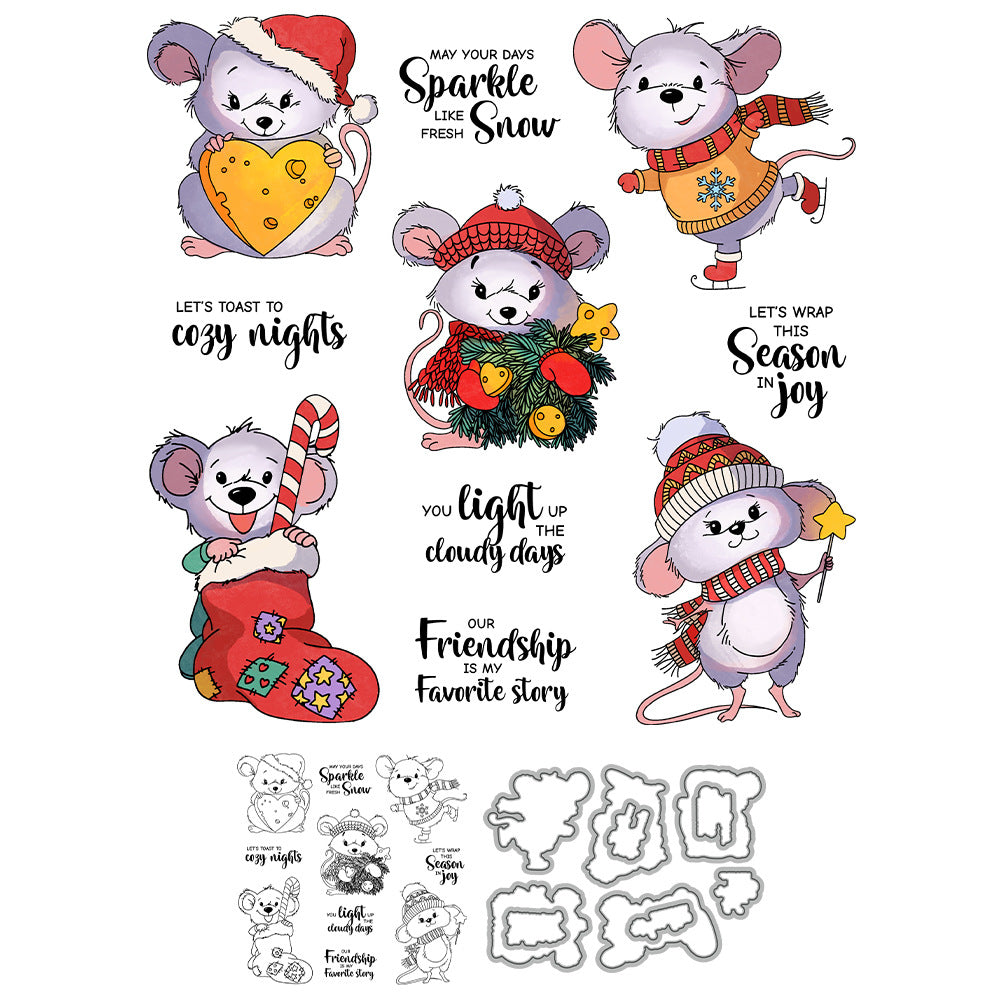 Christmas Cheese Mice Dies & Stamps Set