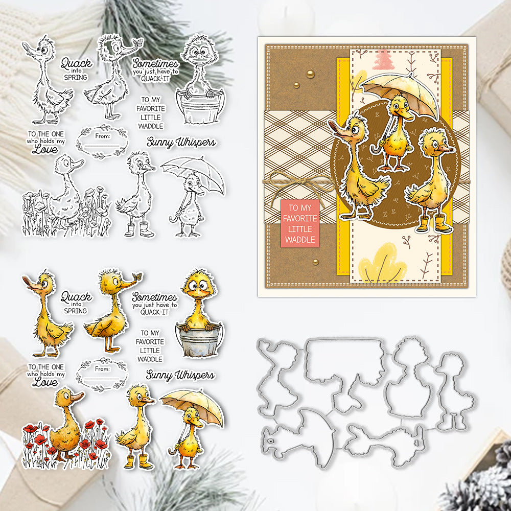 Easter Animals Ducklings Dies & Stamps Set