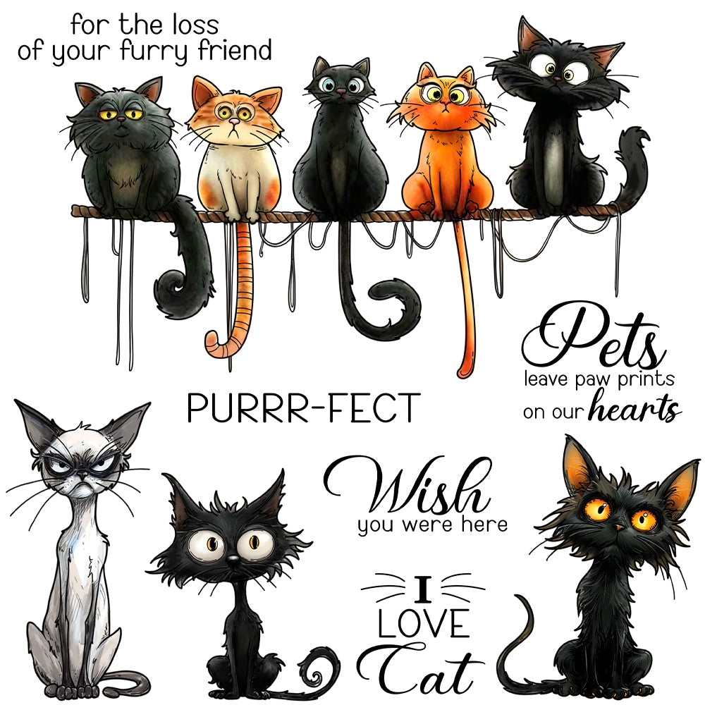 Pet Cat and His Friends Dies & Stamps Set