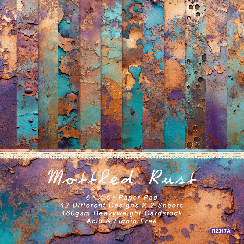 24PCS 6" Mottled Rust Scrapbook Paper & Cardstock
