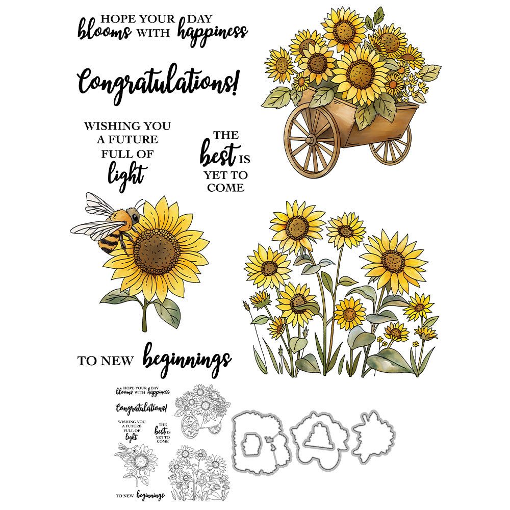 Sunflower Dies & Stamps Set