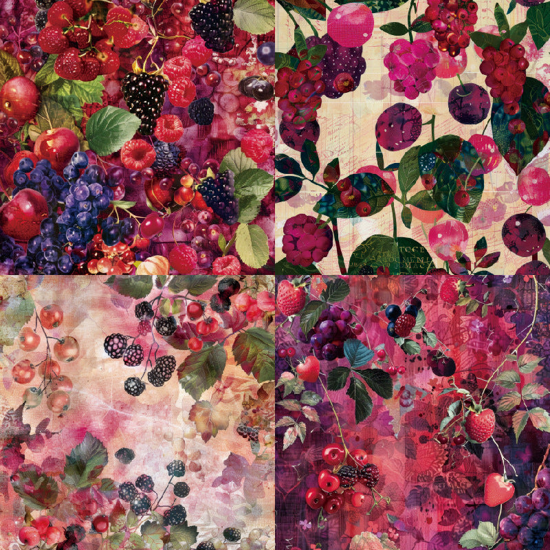 24PCS 6" Sweet Berries Scrapbook Paper & Cardstock